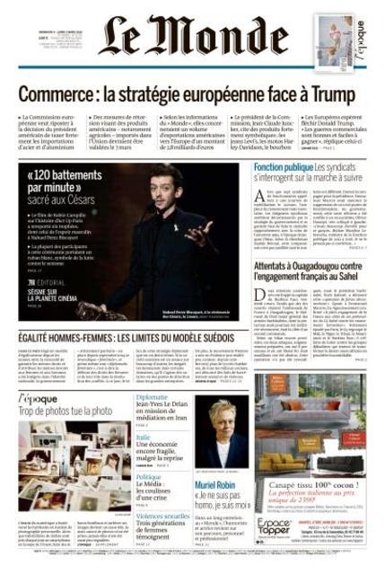 Le Monde du Dimanche 4 et Lundi 5 Mars 2018