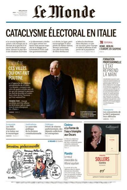 Le Monde du Mardi 6 Mars 2018